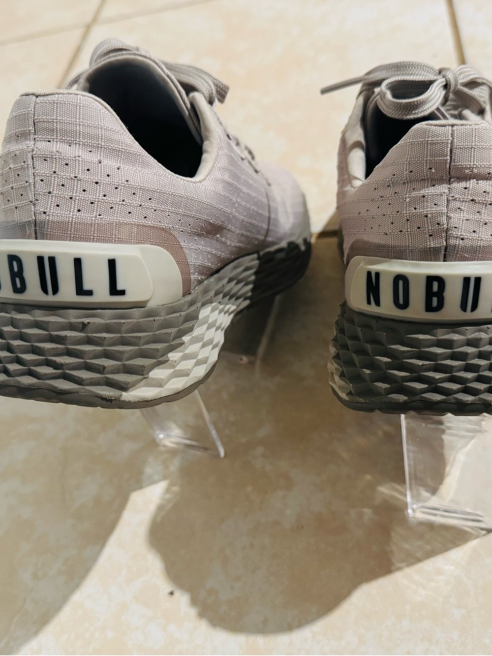 NOBULL Beige Knit Trainer with Blue Insole - Picture 3 of 8